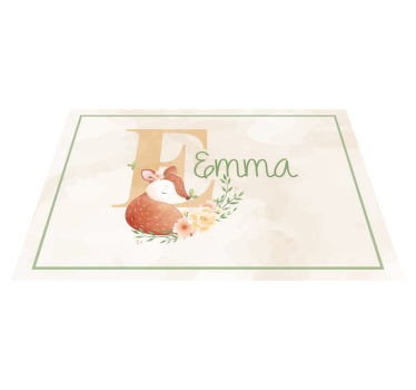Tischset Kinder Süße tiere rehe mit Namen - TenStickers