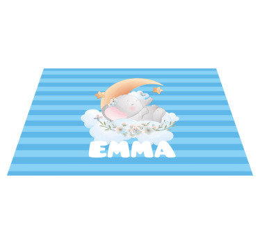 Søde dyr elefant med navn dækkeservietter - TenStickers