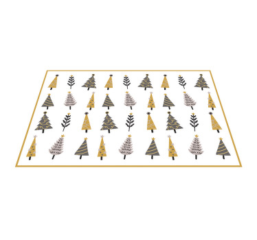 Tischset Weihnachten Bunte weihnachtsbäume set - TenStickers