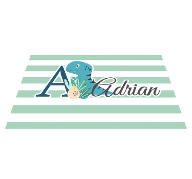 Tischset Kinder Süße tiere dino mit Namen - TenStickers