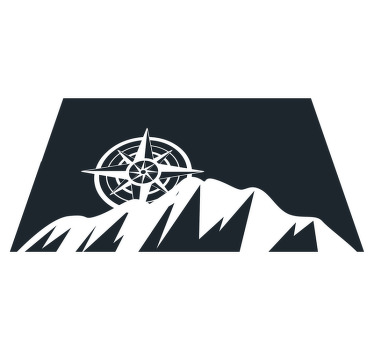 Mantel individual original Montañas con una brújula - TenVinilo