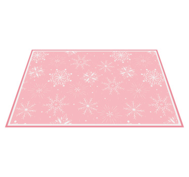 White snowflakes on pink background placemats - TenStickers