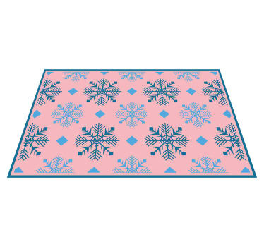 Lyserøde og blå snefnug juledækkeservietter - TenStickers