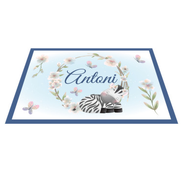 χαριτωμένα ζώα ζέβρα με πλακάτα με όνομα παιδιά - TenStickers