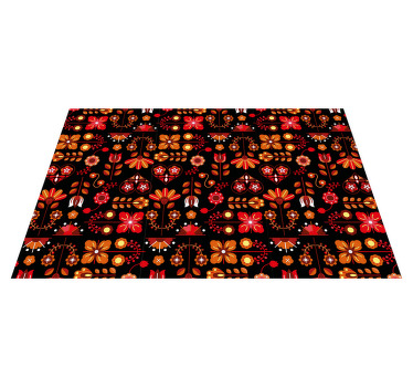 Individuais de mesa originais Ornamento folk étnico vermelho - TenStickers