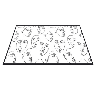Line art faces pattern modern placemats - TenStickers