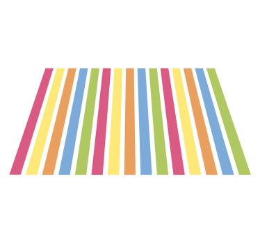 Vandrette flerfarvede stribede moderne dækkeservietter - TenStickers