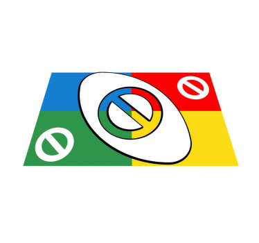 Multicolor stop UNO card four parts placemats - TenStickers