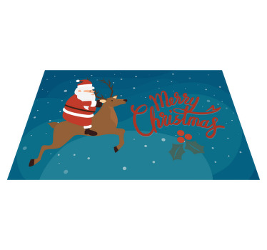 Santa claus with reindeer Christmas placemats - TenStickers