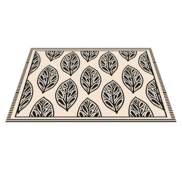 černé roztomilé stromové listy originální prostírání - TenStickers