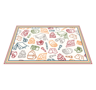 Camping boat, wood fire, boots  table placemats - TenStickers