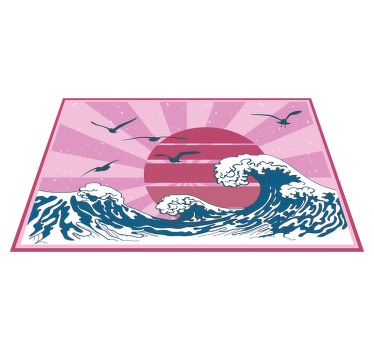 Individuais de mesa originais A grande onda retro rosa - TenStickers