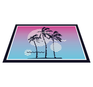 Retro západy slunce palmy originální prostírání - TenStickers