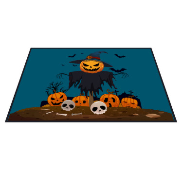 Mantel individual Halloween Espantapájaros aterrador con cráneos  - TenVinilo