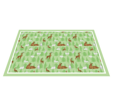 Ormandaki vahşi hayvanlar çocuk placemats - TenStickers