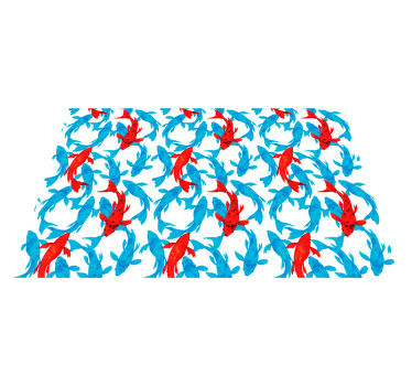 Red fishes swimming watercolor Vinyl placemats - TenStickers