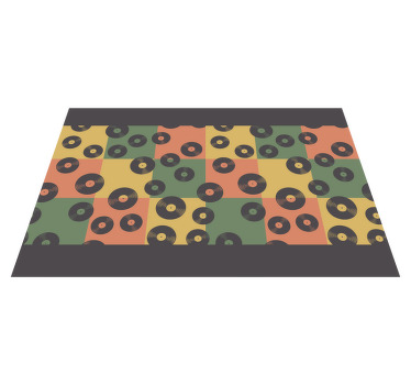 Farverigt mønster med vinylplader dækkeserviet - TenStickers