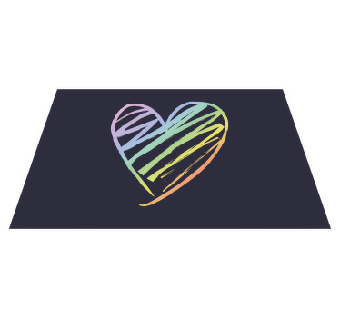 Rainbow holografic heart original placemats - TenStickers