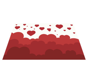 Mantel individual original Diseño de nube de corazón rojo - TenVinilo