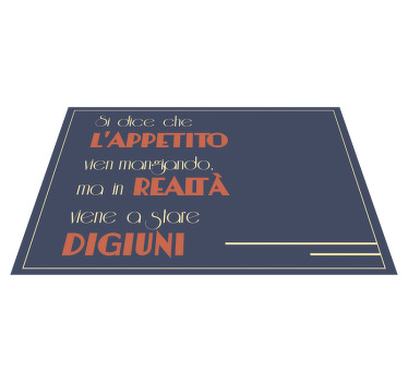 Tovaglietta americana testo frase attore napoli - TenStickers