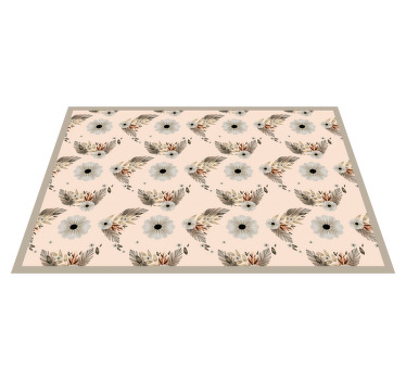 Pinkki ja musta pastelli kukkakuvio tyylikäs pöytätabletti - Tenstickers