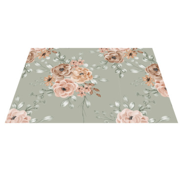 ミントグリーンの背景のプレースマットのバラ - TENSTICKERS