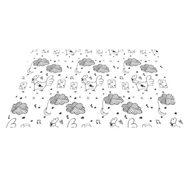Black & white chicken 'nordic' style placemats - TenStickers
