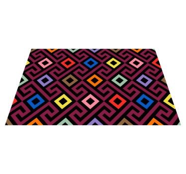 多彩几何迷宫图案餐垫 - TenStickers