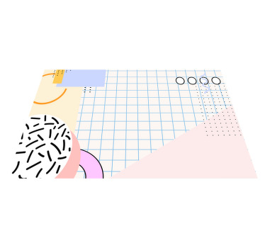 80s' abstract squares with color  placemats - TenStickers
