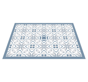 Moderne blåt blomster mønster dækkeserviet - TenStickers