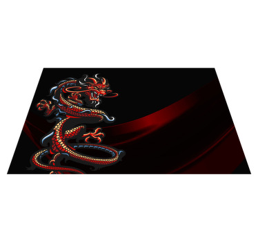 Dark Curled up Dragon original placemats - TenStickers