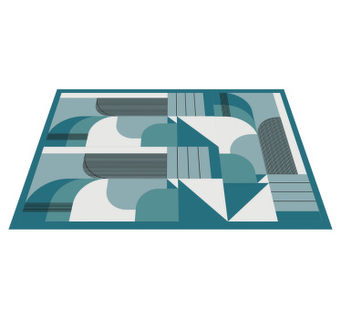 Blue geometric urban design original placemats - TenStickers