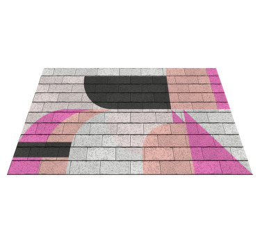 Metalic grey and pink geometric placemats - TenStickers