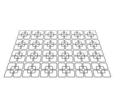 黑色方块城市模式现代餐垫 - TenStickers