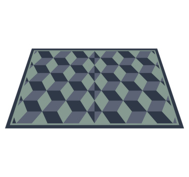 Blue retro cube pattern Vinyl placemats - TenStickers
