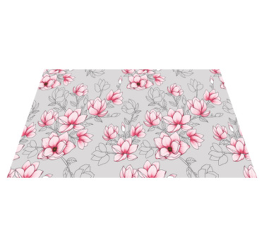 Magnolia flowers on silver vinyl placemats - TenStickers