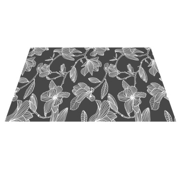 Bordstabletter i vit och grå magnolia blommadesign - Tenstickers