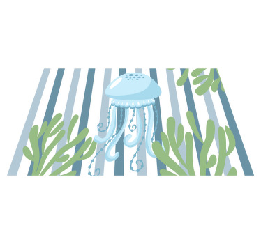 青いクラゲ海の生き物子供ランチョンマット - TENSTICKERS