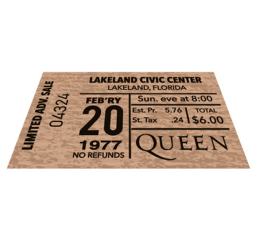 "Queen" concert ticket original placemats - TenStickers