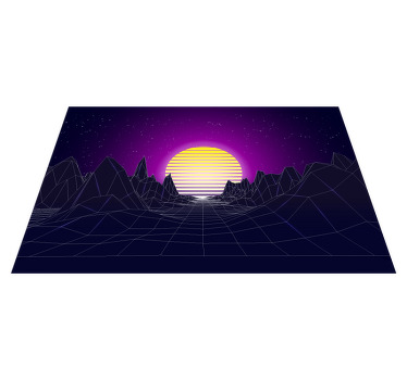 80s style mountains with the sun vinyl placemat - TenStickers