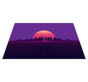 Vaporwave sunset 80s style original placemats - TenStickers