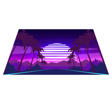 Vaporwave  highway with trees original placemat - TenStickers
