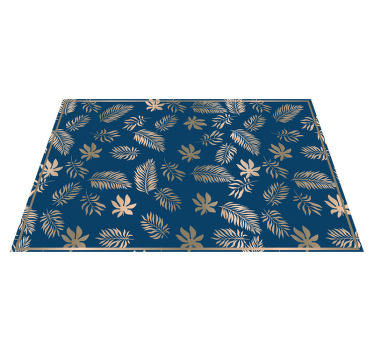 African style blue flower Vinyl placemats - TenStickers