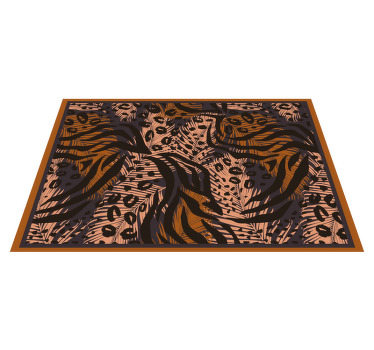 Leopard och växtvinyl bordstabletter - Tenstickers