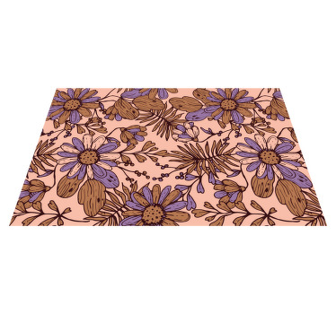 African style brown flower original placemats - TenStickers