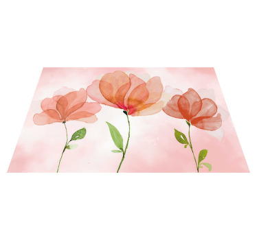 Mantel individual elegante Amapolas burdeos "estilo glamour" - TenVinilo