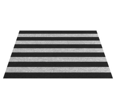 Mantel individual moderno Lineas horizontales blancas negras - TenVinilo