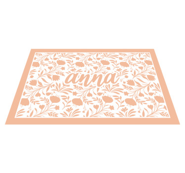 Růžové vintage listy vzor elegantní prostírání - TenStickers