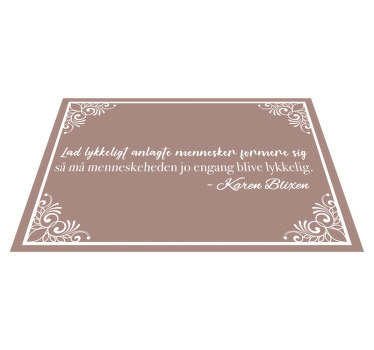 Karen blixen siger tekst dækkeserviet - TenStickers
