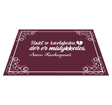 ''had er den mislykkede kærlighed'' citat dækkeservietter - TenStickers